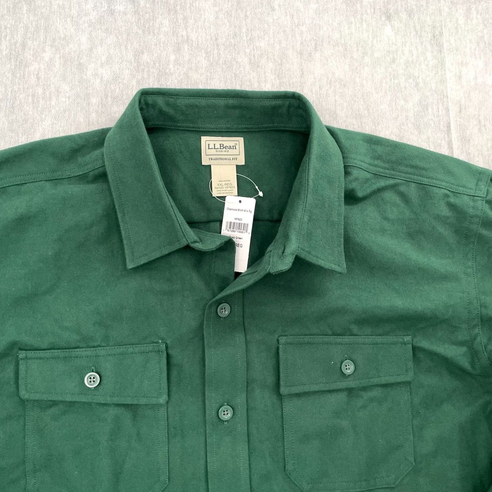 Vintage LL Bean Chamois Shirt Adult 2XL Green Heavyweight Flannel Shacket Mens Size US XXL / EU 58 / 5 - 2 Thumbnail