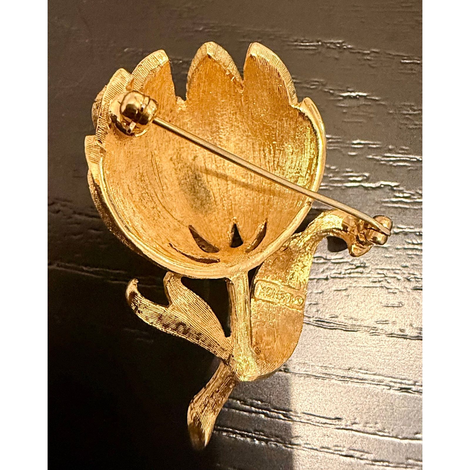 Monet Vintage Signed Monet Gold Tone Tulip Flower Brooch Size ONE SIZE - 2 Thumbnail