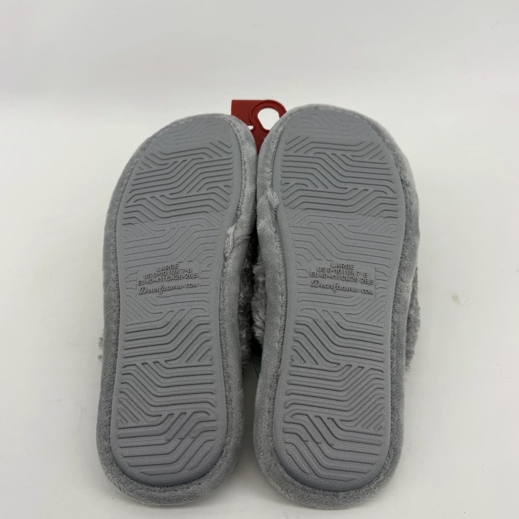 Vintage Dearfoams Slippers Womens 9.5 Gray Faux Fur Memory Foam Mule Indoor House Cozy Size ONE SIZE - 6 Thumbnail
