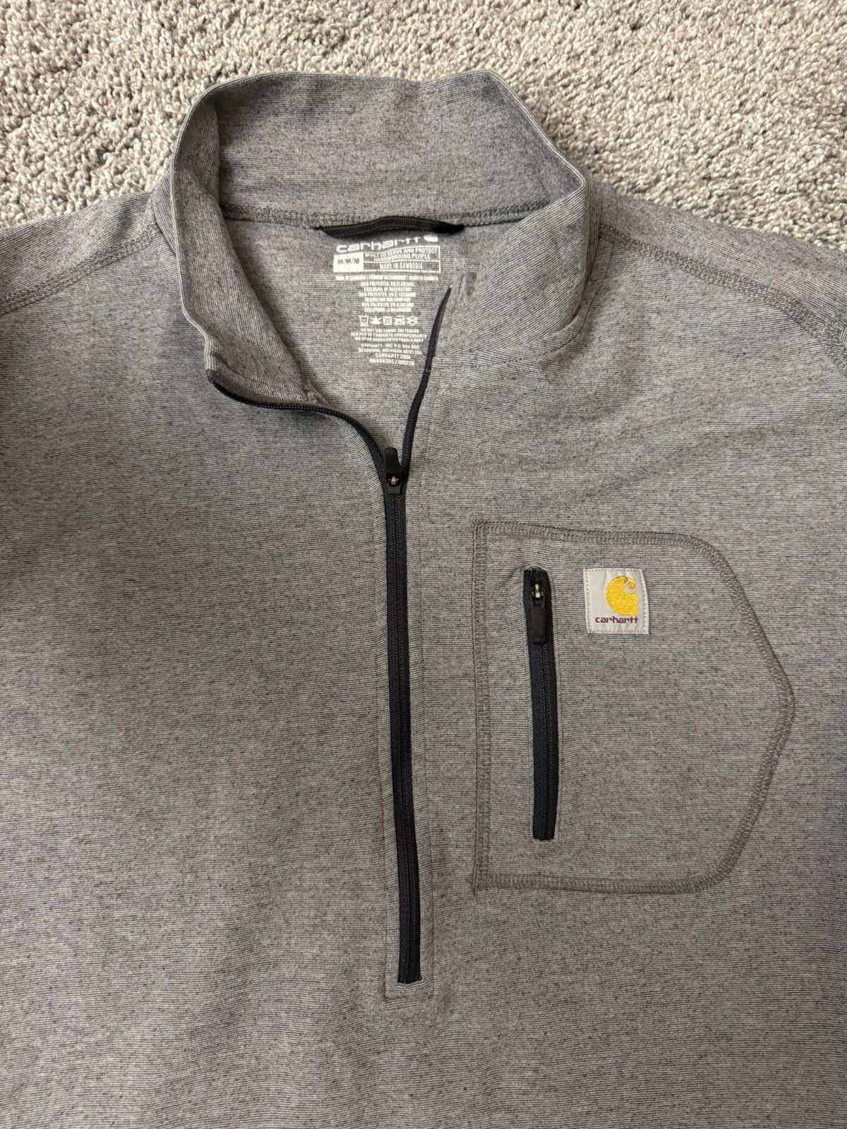 Carhartt Heavyweight heathered knit base layer quarter-zip Size US M / EU 48-50 / 2 - 5 Thumbnail