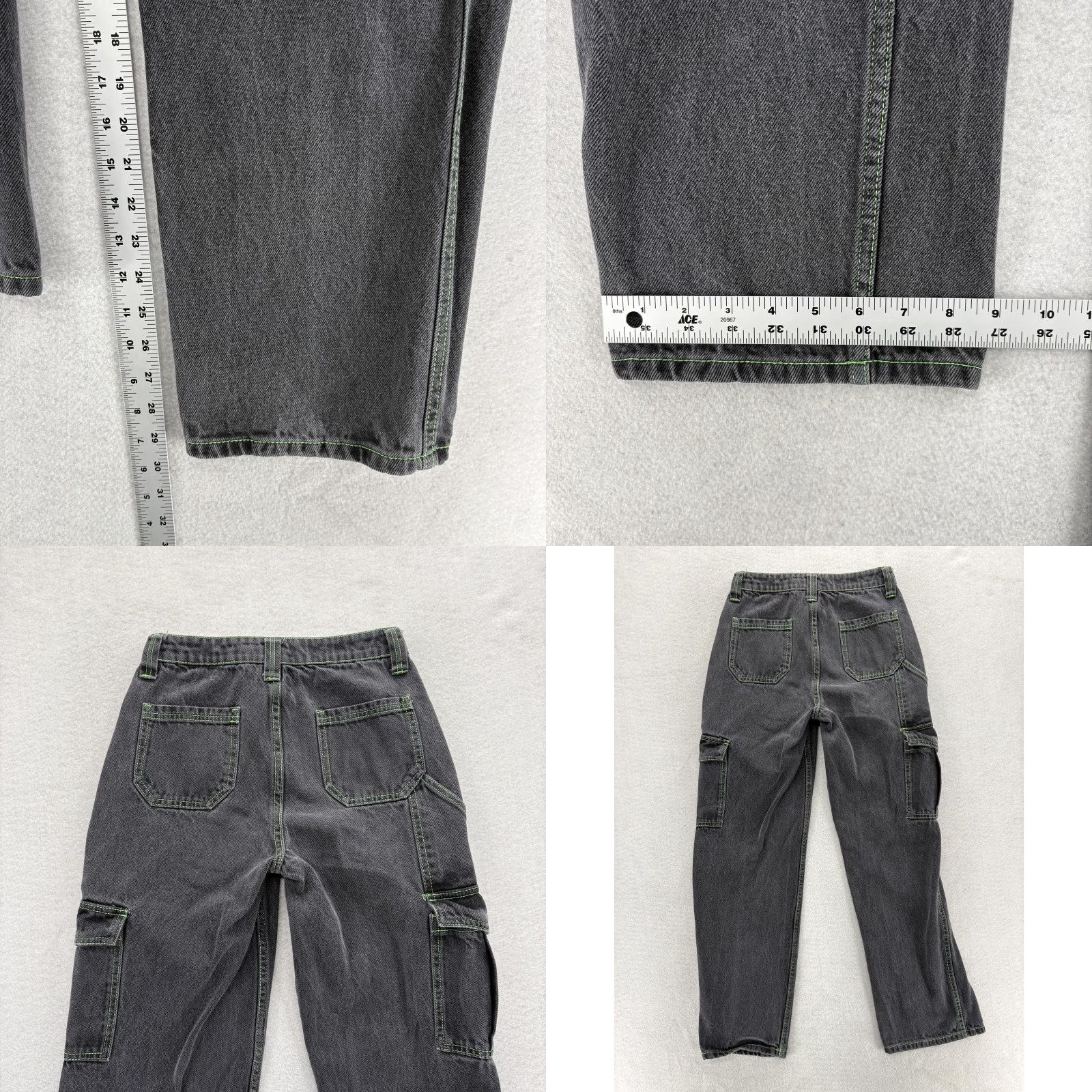 Hot Topic VINTAGE Hot Topic Denim Jeans Womens 1 Black Hi Rise Carpenter Cargo Utility Grunge Y2K Mens? Size 25" / US 0 / IT 36 - 8 Thumbnail