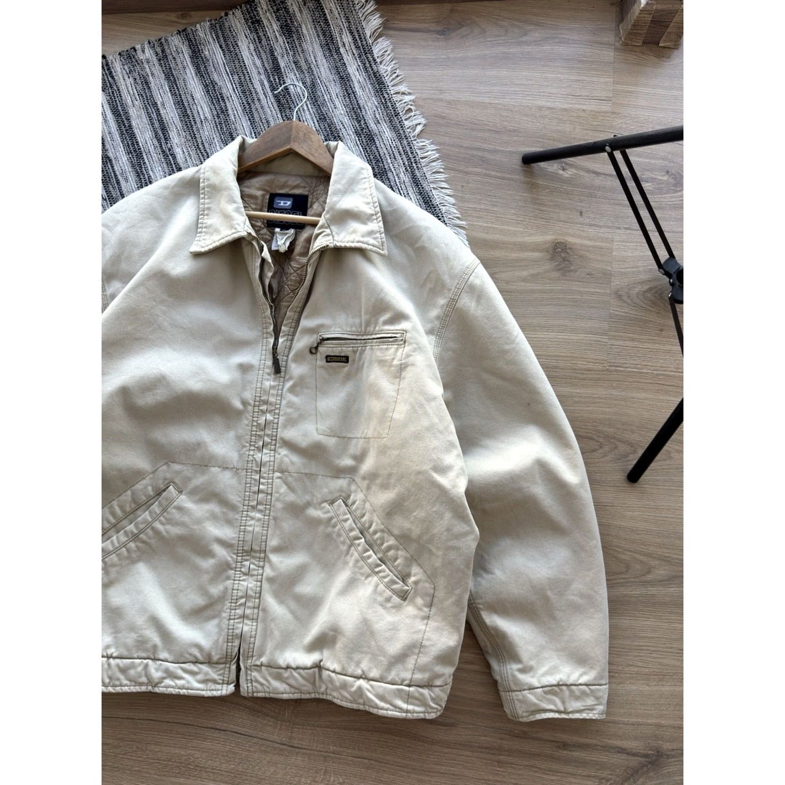 Diesel DIESEL VINTAGE DETROIT 90s BEIGE JACKET XL MEN Bomber Jacket Retro Streetwear Classic Denim Canvas Urban Punk 80s 90s USA Mens Size US XL / EU 56 / 4 - 3 Thumbnail