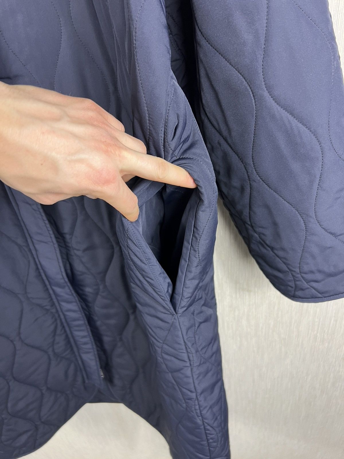 Cos COS reversible navy nylon long coat jacket double sided Size L / US 10 / IT 46 - 14 Thumbnail