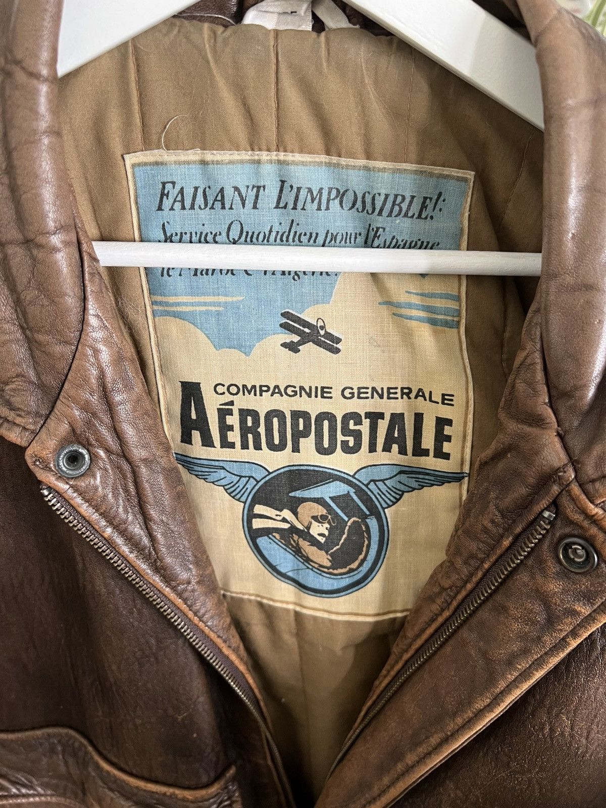 Aeropostale Vintage Leather Jacket Size US M / EU 48-50 / 2 - 3 Thumbnail