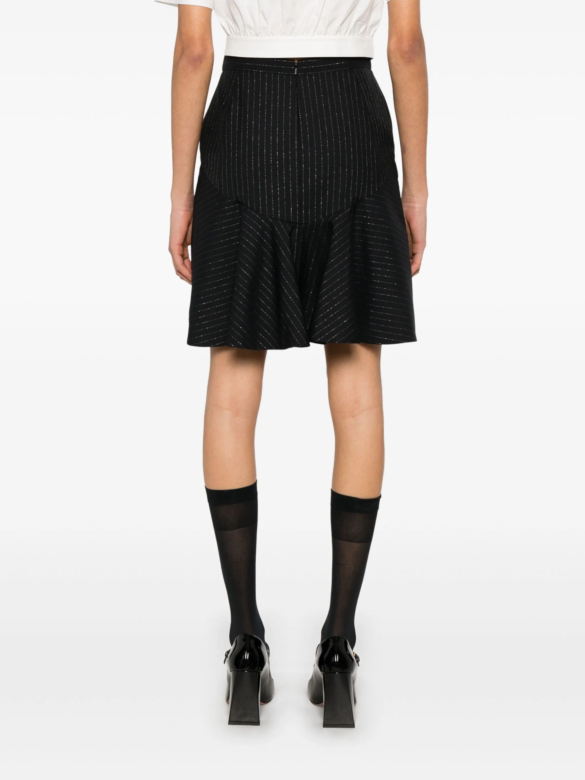 Alexander McQueen o1y0325 Mini Skirt in Black Size 26" / US 2 / IT 38 - 4 Thumbnail