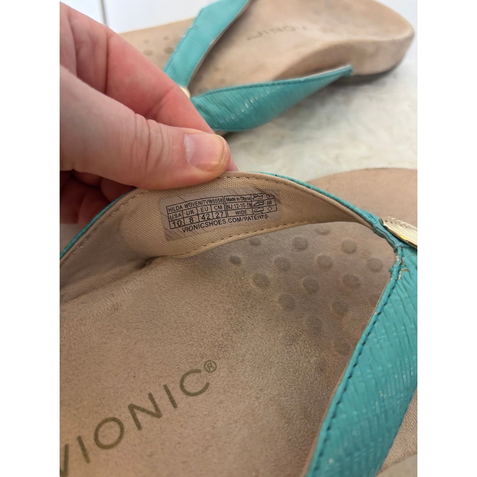 Vionic Vionic Hilda woven thong sandals in a teal size 10 Size US 10 / IT 40 - 6 Thumbnail