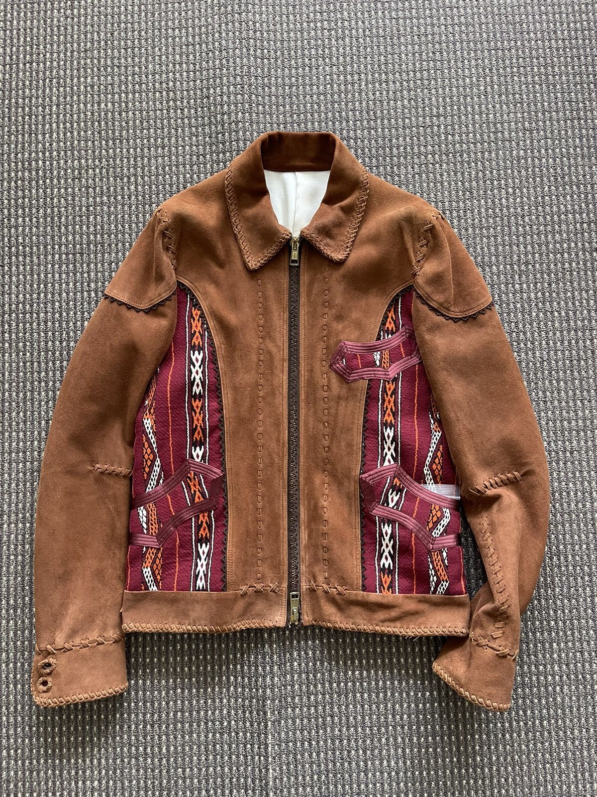 image of Number N Ine 09Ss Suede Leather Jacket in Brown, Men's (Size Medium)