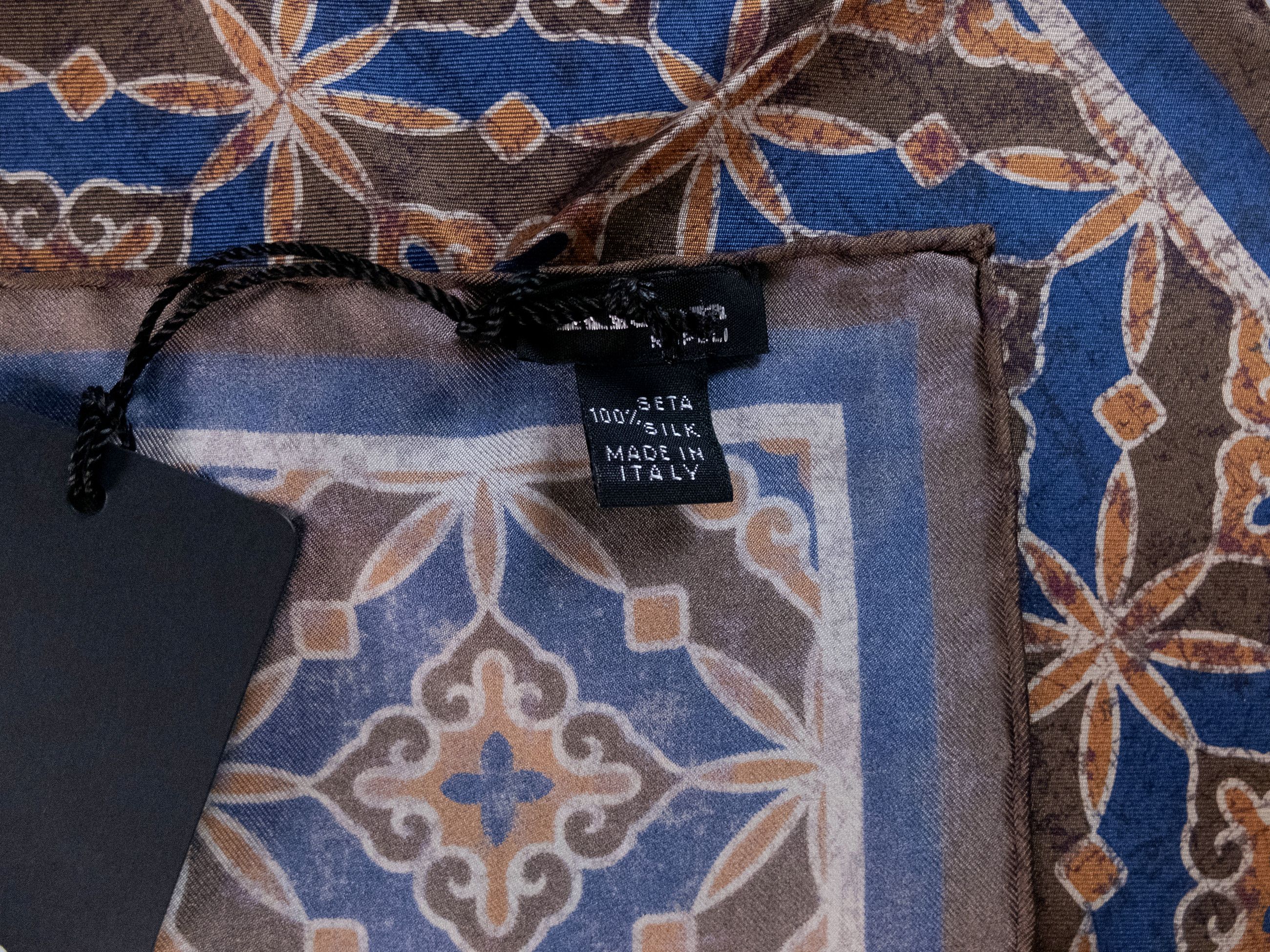 Kiton KITON Napoli hand made brown floral silk pocket square Size ONE SIZE - 3 Thumbnail