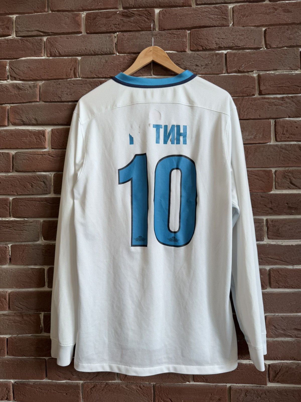 Nike Zenit Petersburg Player Issue Jersey Nike Swoosh Soccer Whit Size US XL / EU 56 / 4 - 2 Thumbnail