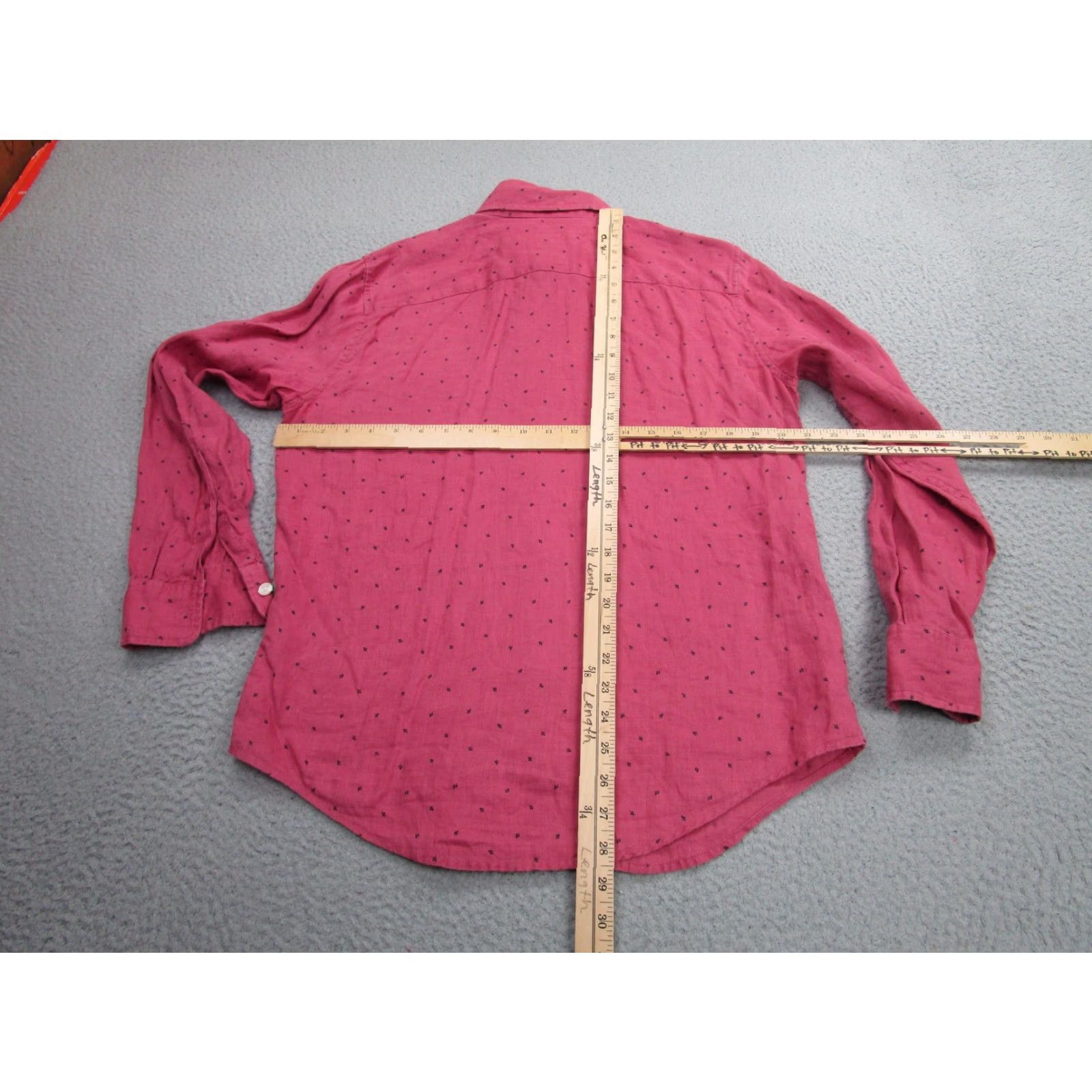 Abercrombie & Fitch Abercrombie & Fitch Shirt Mens Small Pink Linen Long Sleeve Button Front Size US S / EU 44-46 / 1 - 6 Thumbnail