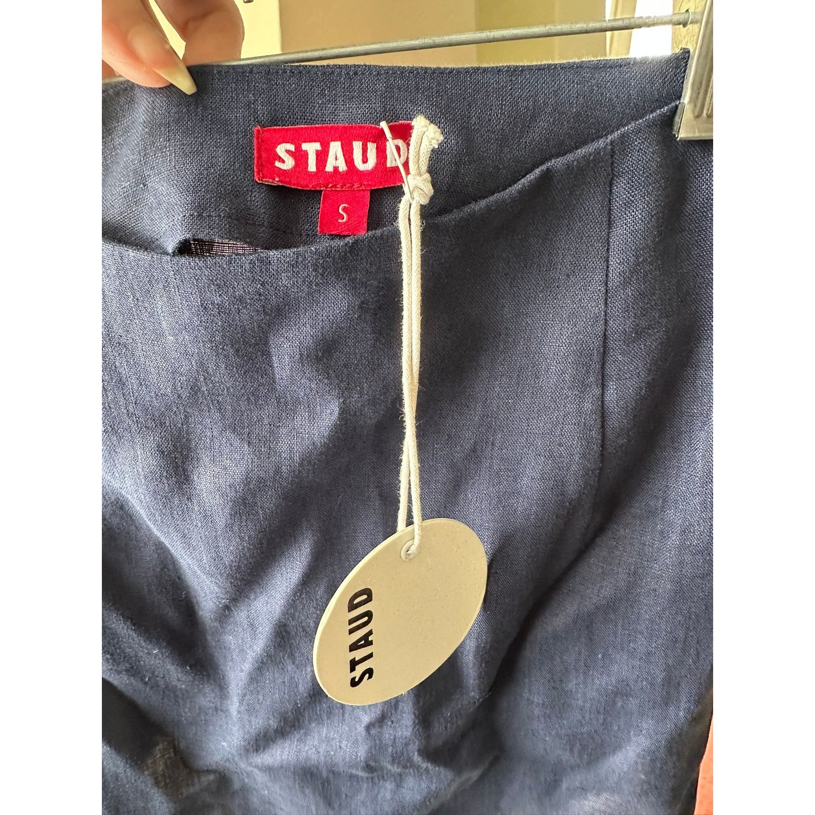 Staud STAUD Leandro Wave Skirt Navy White S Size 27" / US 4 / IT 40 - 2 Thumbnail