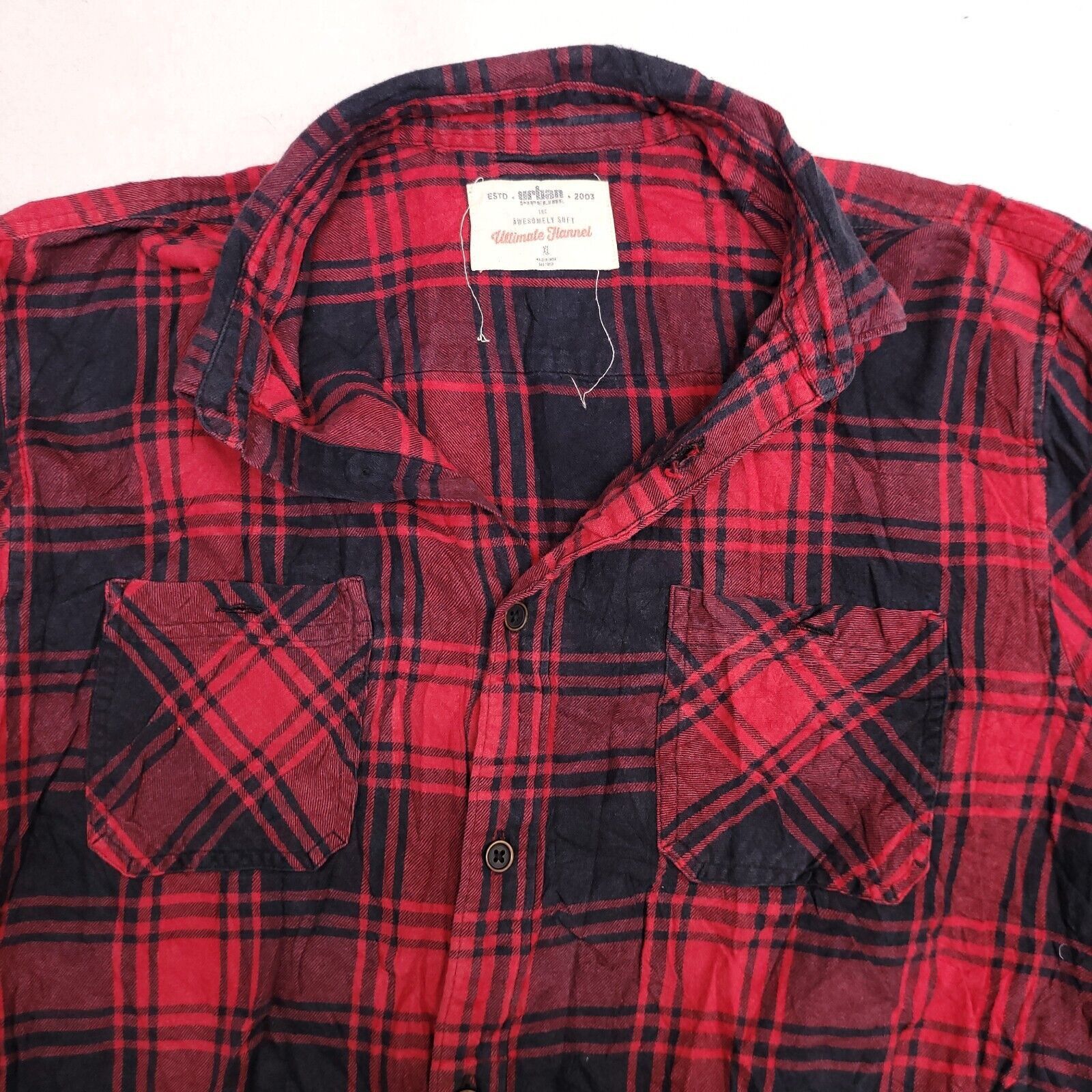 Urban Pipeline Urban Pipeline Tartan Flannel Shirt Mens Size XL Red Black Size US XL / EU 56 / 4 - 1 Thumbnail