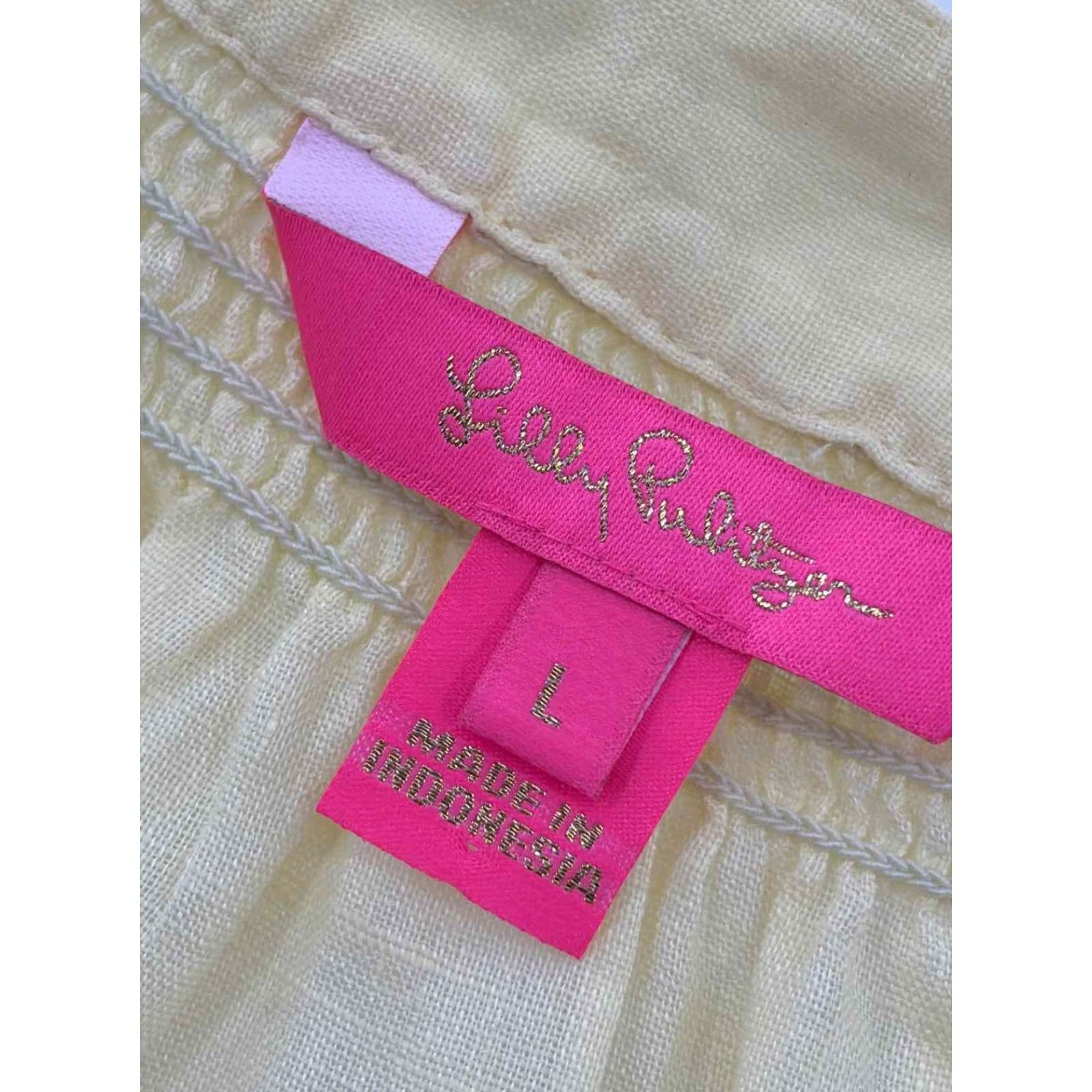 Lilly Pulitzer Lilly Pulitzer Blouse Yellow Large Regular Pre-Owned Size L / US 10 / IT 46 - 6 Thumbnail