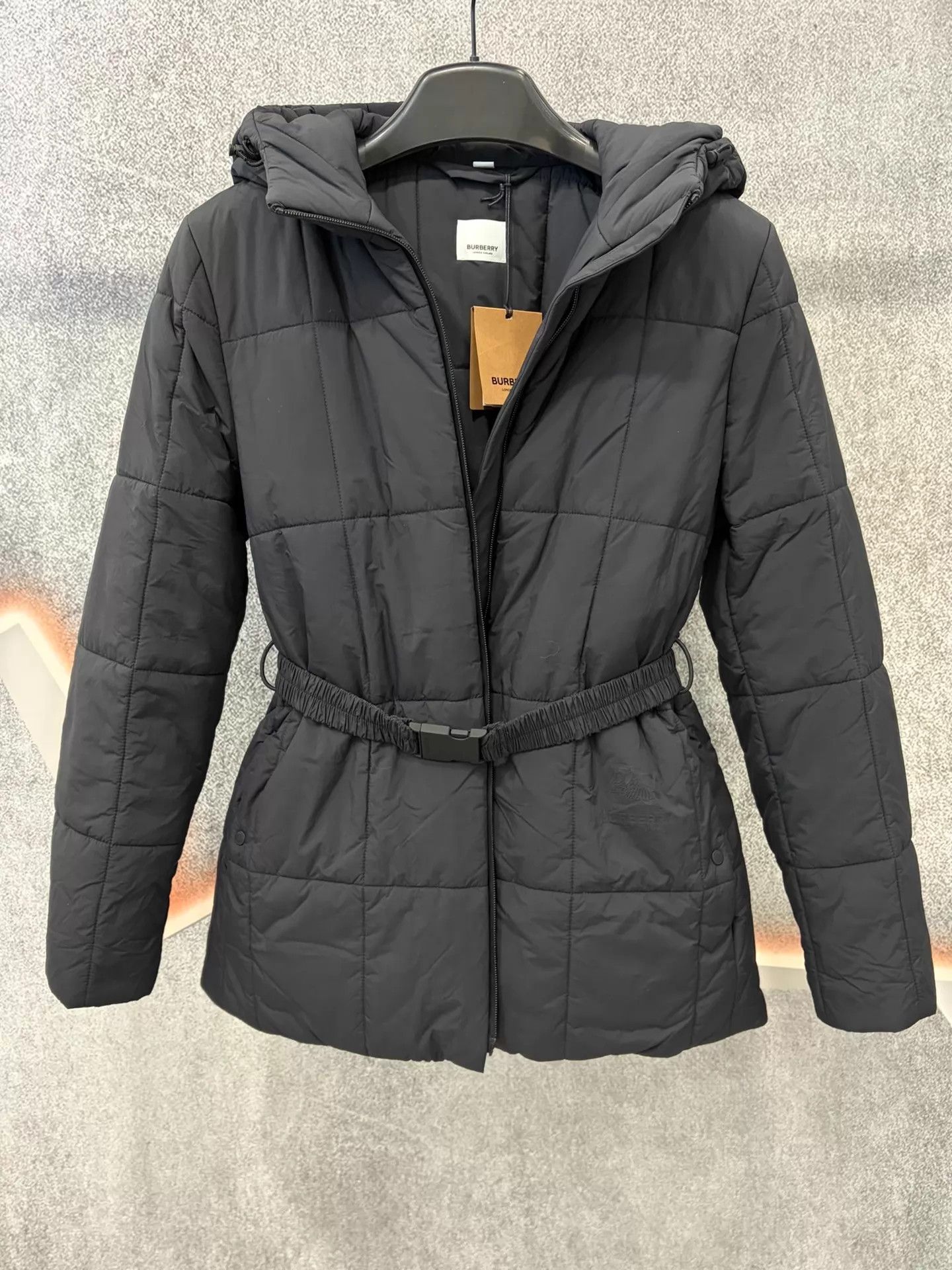 Burberry Burberry Women's Black XS Equestrian Hooded Belted Cotton Coat Size XS / US 0-2 / IT 36-38 - 1 Thumbnail