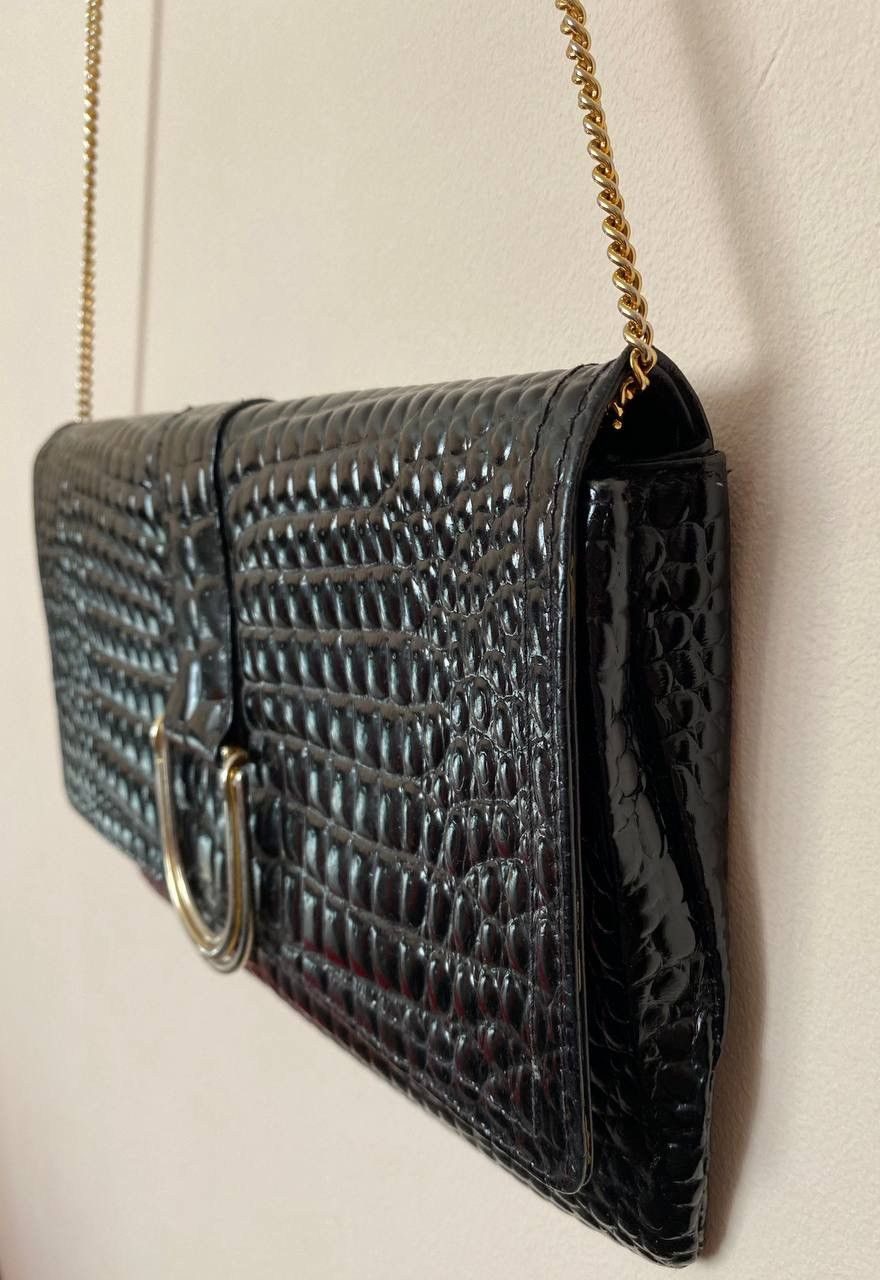 Designer × Vintage 🖤 Vintage Leather Swiss Creation Salko Maroon Gold clutch Size ONE SIZE - 3 Thumbnail