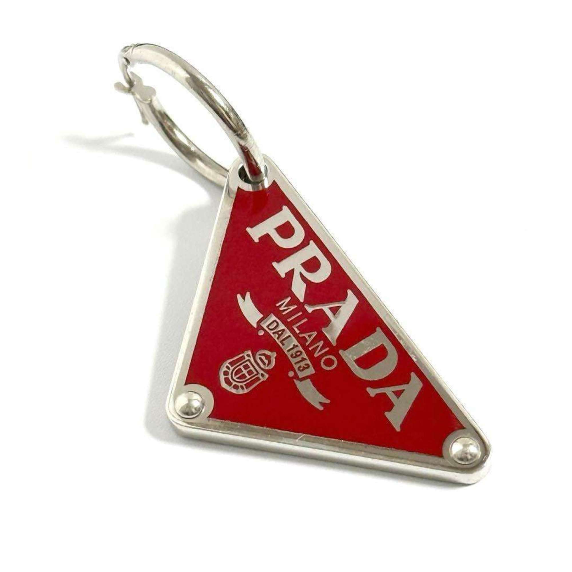 Prada Prada Women's and Men's Single Earrings Symbol Silver 925 Size ONE SIZE - 1 Thumbnail