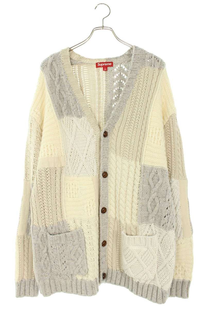 Supreme Supreme patchwork cable knit cardigan | Grailed