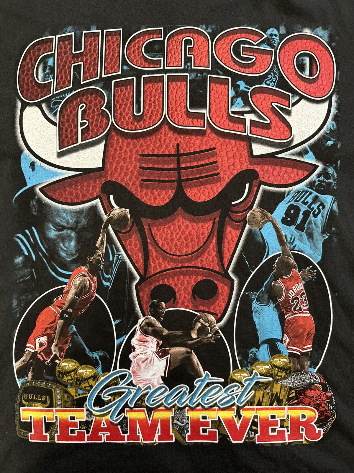 Rap Tees × Vintage Effn Clothing Vintage Bootleg Chicago Bulls Rap Tee Size US L / EU 52-54 / 3 - 3 Thumbnail