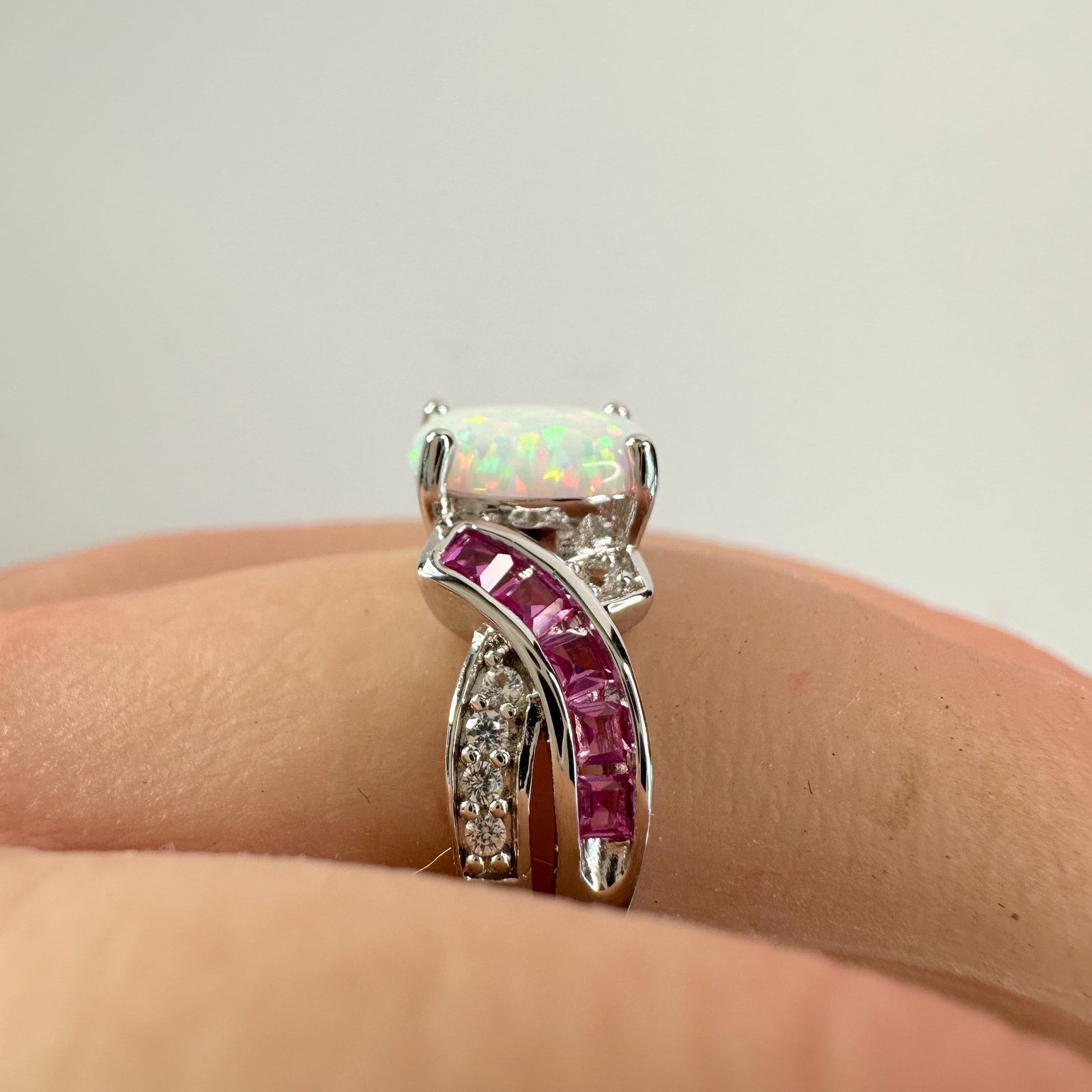 Other Beautiful Lab Created Opal & Sapphire Ring - Size 7 Size ONE SIZE - 2 Thumbnail
