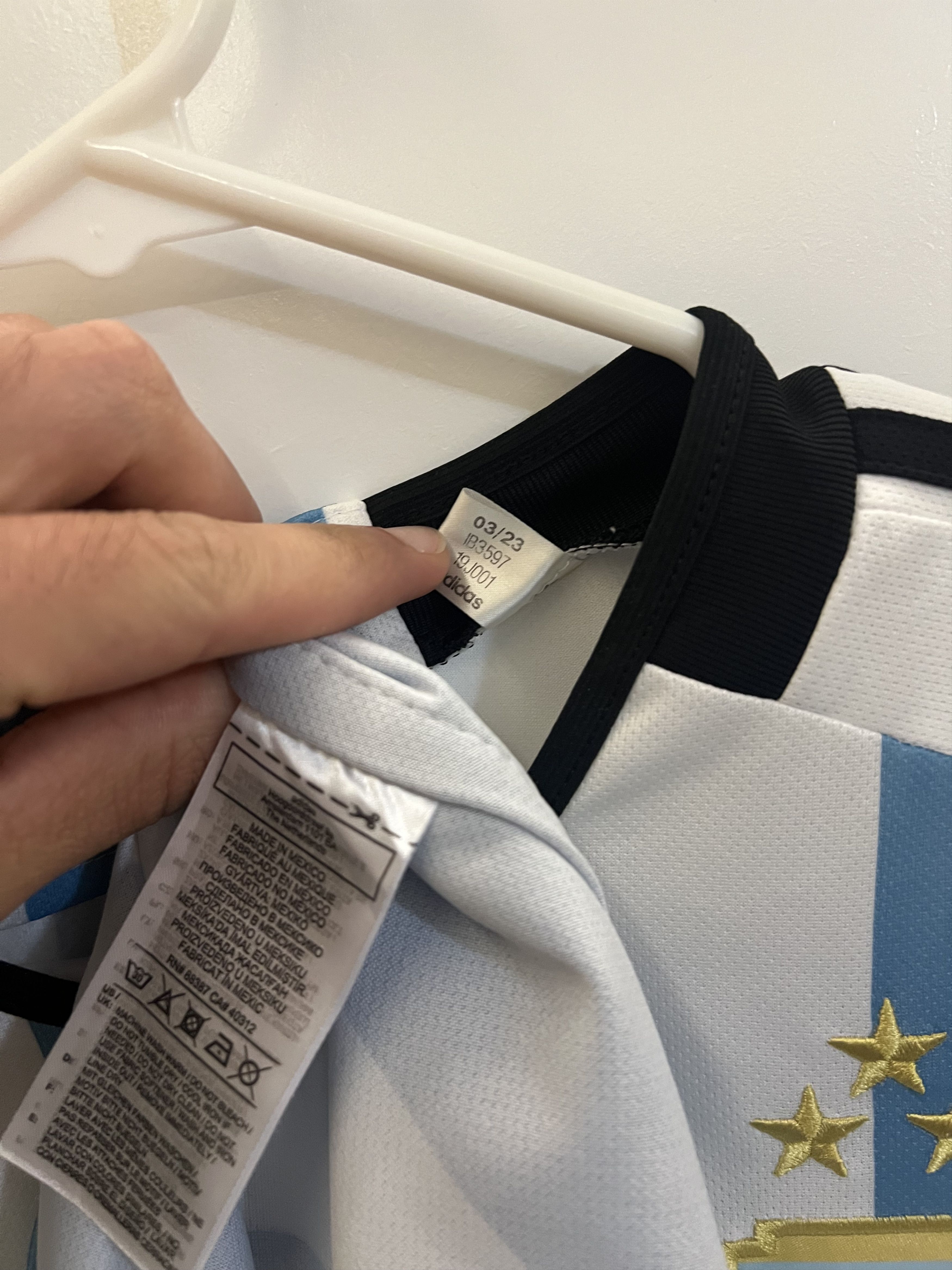Adidas Messi World Cup Argentina 22/23 Home Jersey Men's L Size US L / EU 52-54 / 3 - 6 Thumbnail