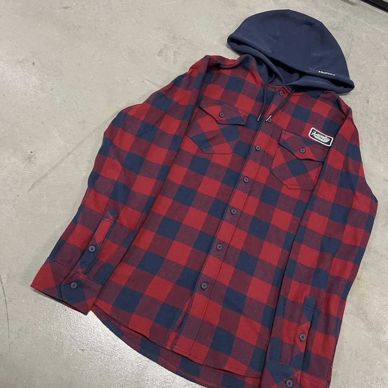 Hurley Crazy Vintage Y2K/2000s Hurley Hooded Striped Button Up Long Sleeve Brand New Shirt! Size US M / EU 48-50 / 2 - 2 Thumbnail