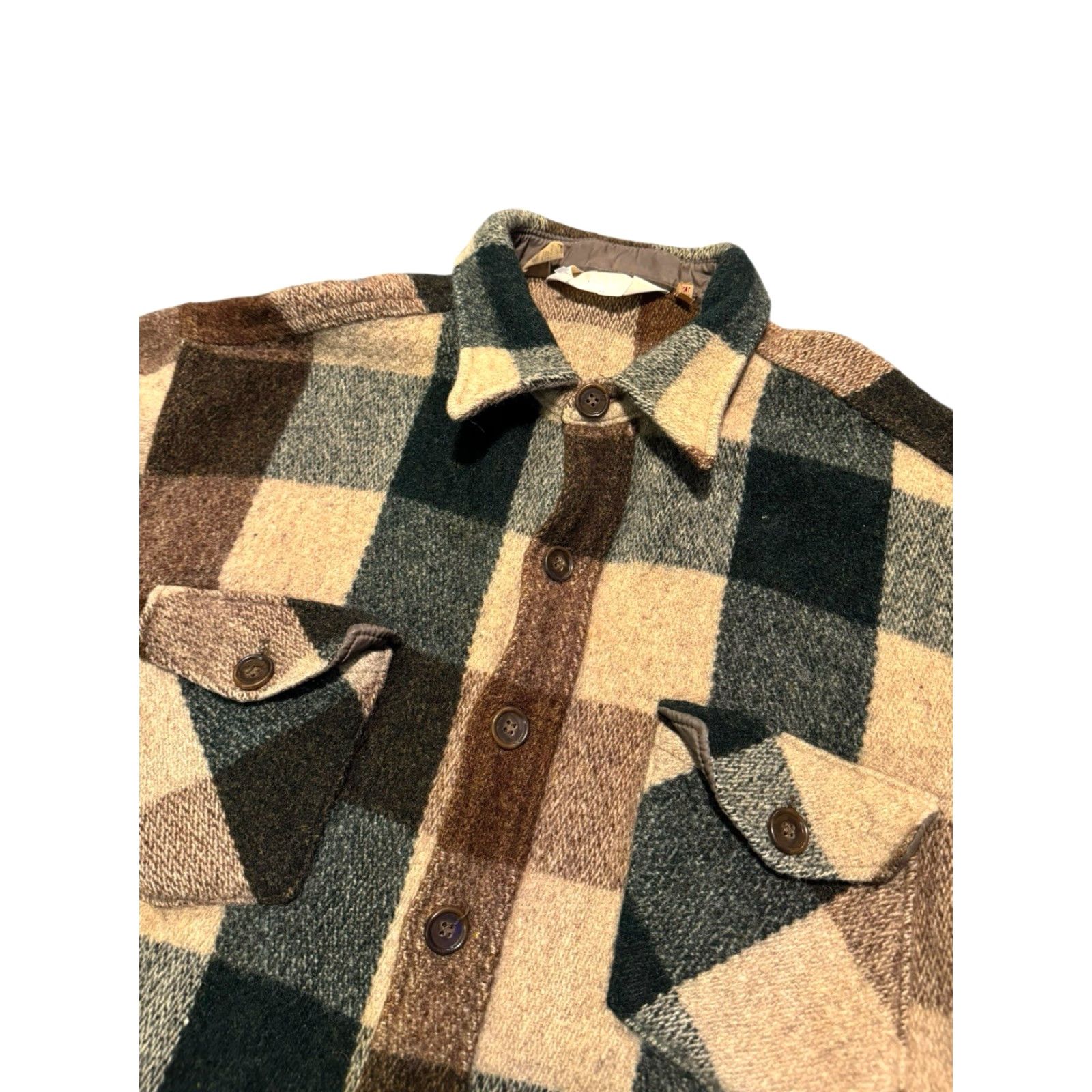 Vintage VINTAGE Woolrich Men's Blue Beige Buffalo Plaid Wool Flannel Shirt Jacket XL US Size US XL / EU 56 / 4 - 7 Thumbnail