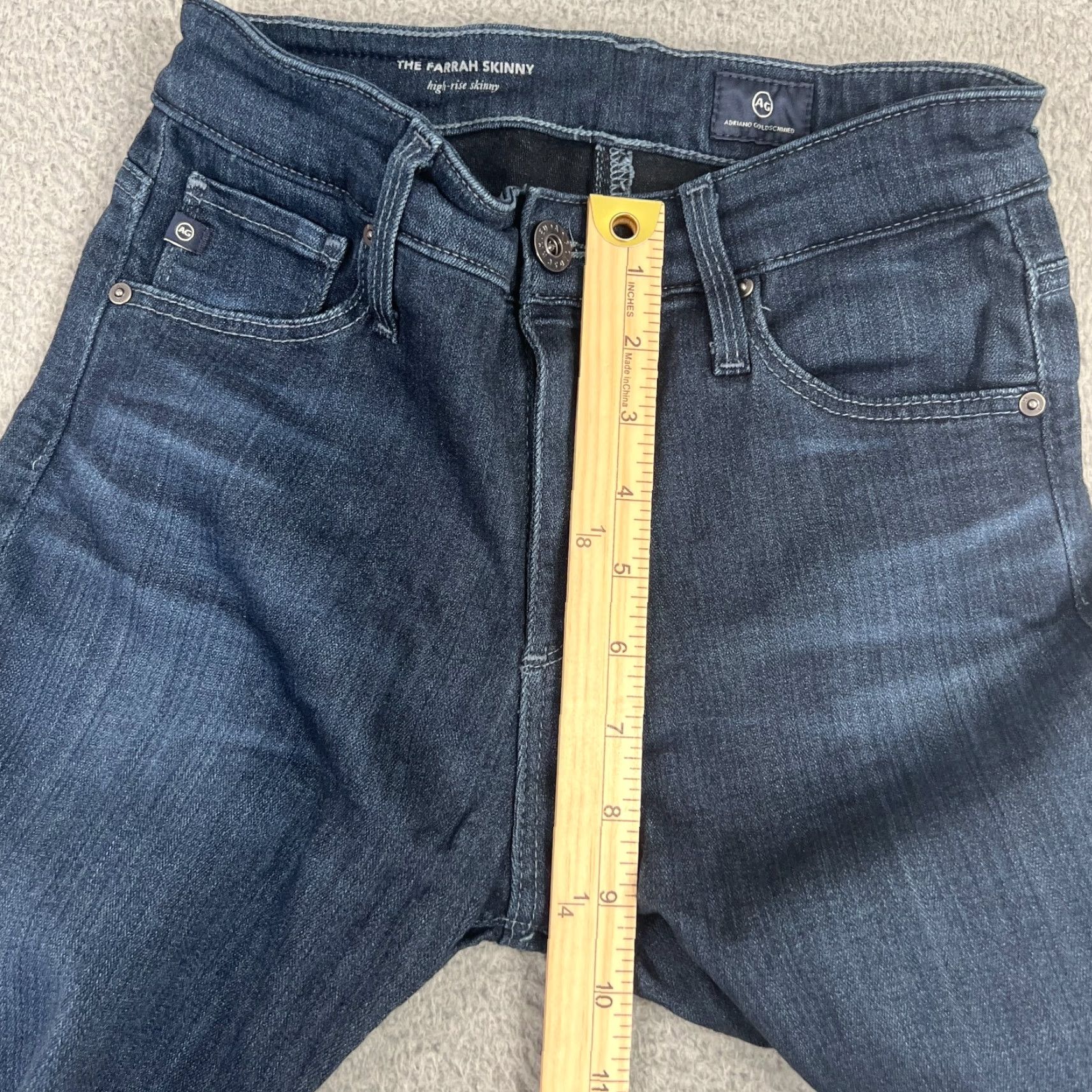 Vintage AG Adriano Goldschmied The Farrah Skinny High Rise Jeans Womens Size 24 Blue Denim Size 42" / US 20 - 3 Thumbnail