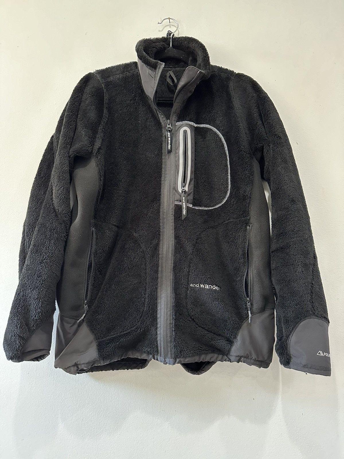 image of And Wander Polartec Fleece Jacket in Black, Men's (Size Large)
