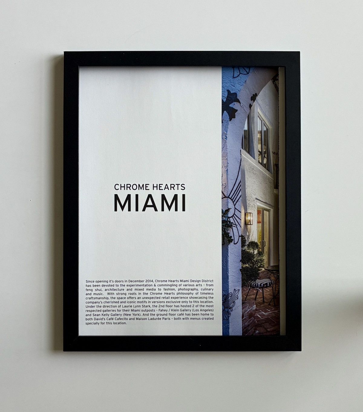 Chrome Hearts Miami art gallery 9x11 Framed poster