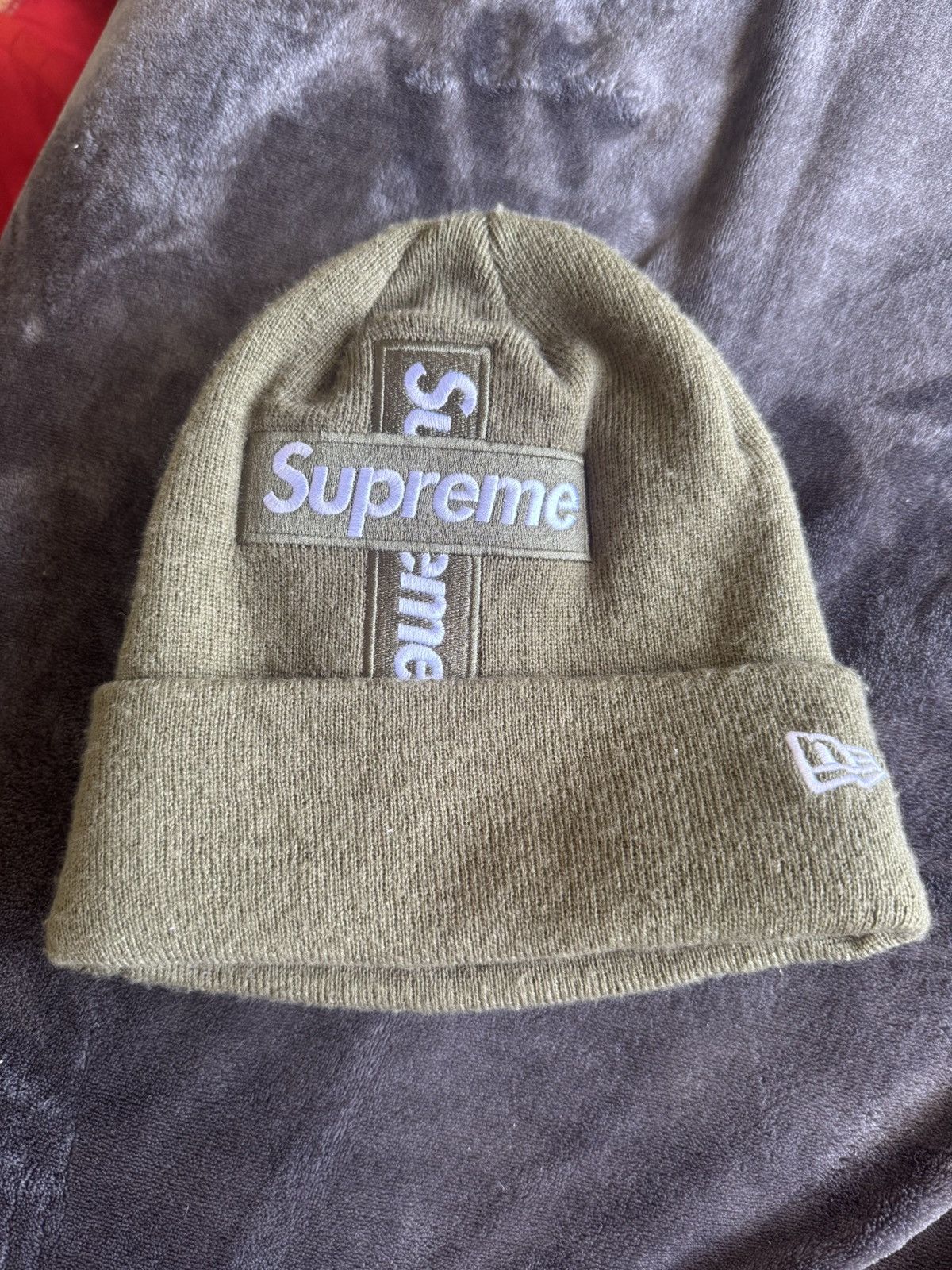 New Era × Supreme Supreme Cross Box Logo Beanie Size ONE SIZE - 1 Thumbnail