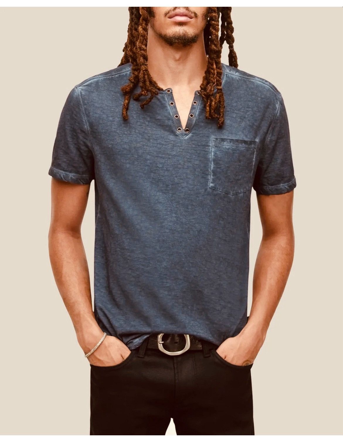 Valentino Burnout Henley Tee small Size US S / EU 44-46 / 1 - 1 Thumbnail