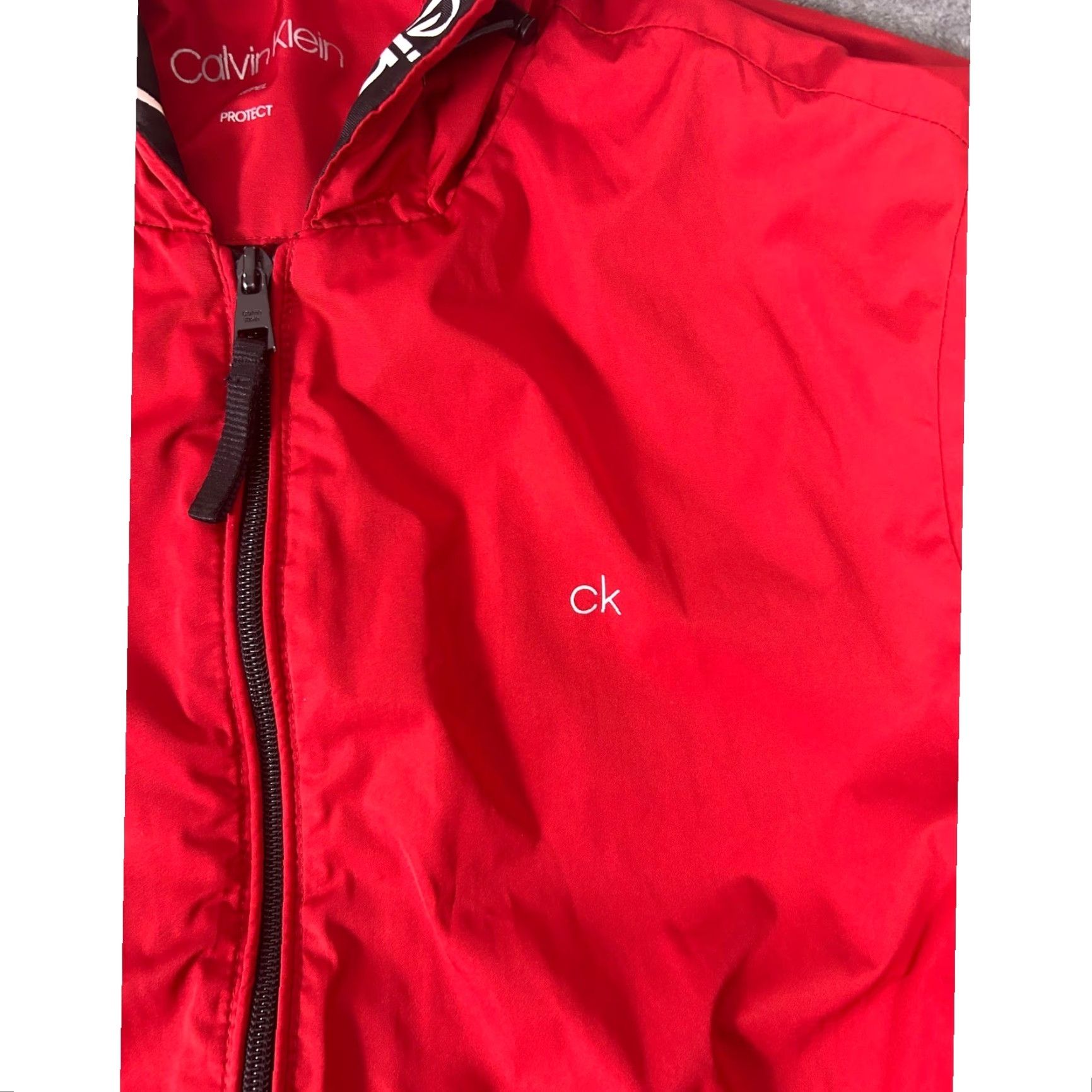 Calvin Klein Calvin Klein Men's Red Zip Up Hooded Windbreaker Jacket CK Logo Size S Size US S / EU 44-46 / 1 - 3 Thumbnail