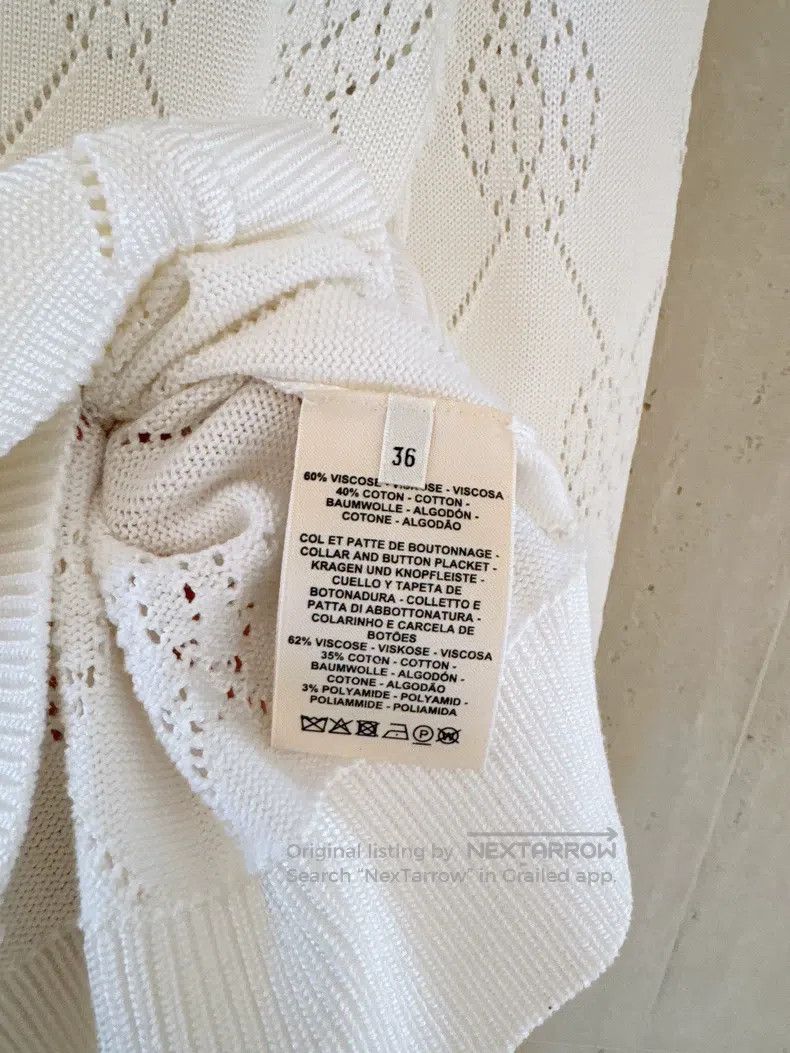 Hermes Hermes Cut-Out Logo White Knit Cardigan Size XS / US 0-2 / IT 36-38 - 8 Thumbnail