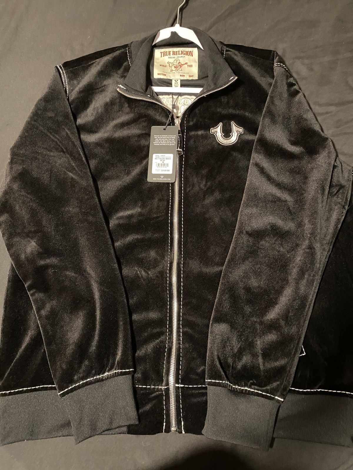 True Religion Men’s black velvet true religion collard hoodie Size US M / EU 48-50 / 2 - 3 Thumbnail