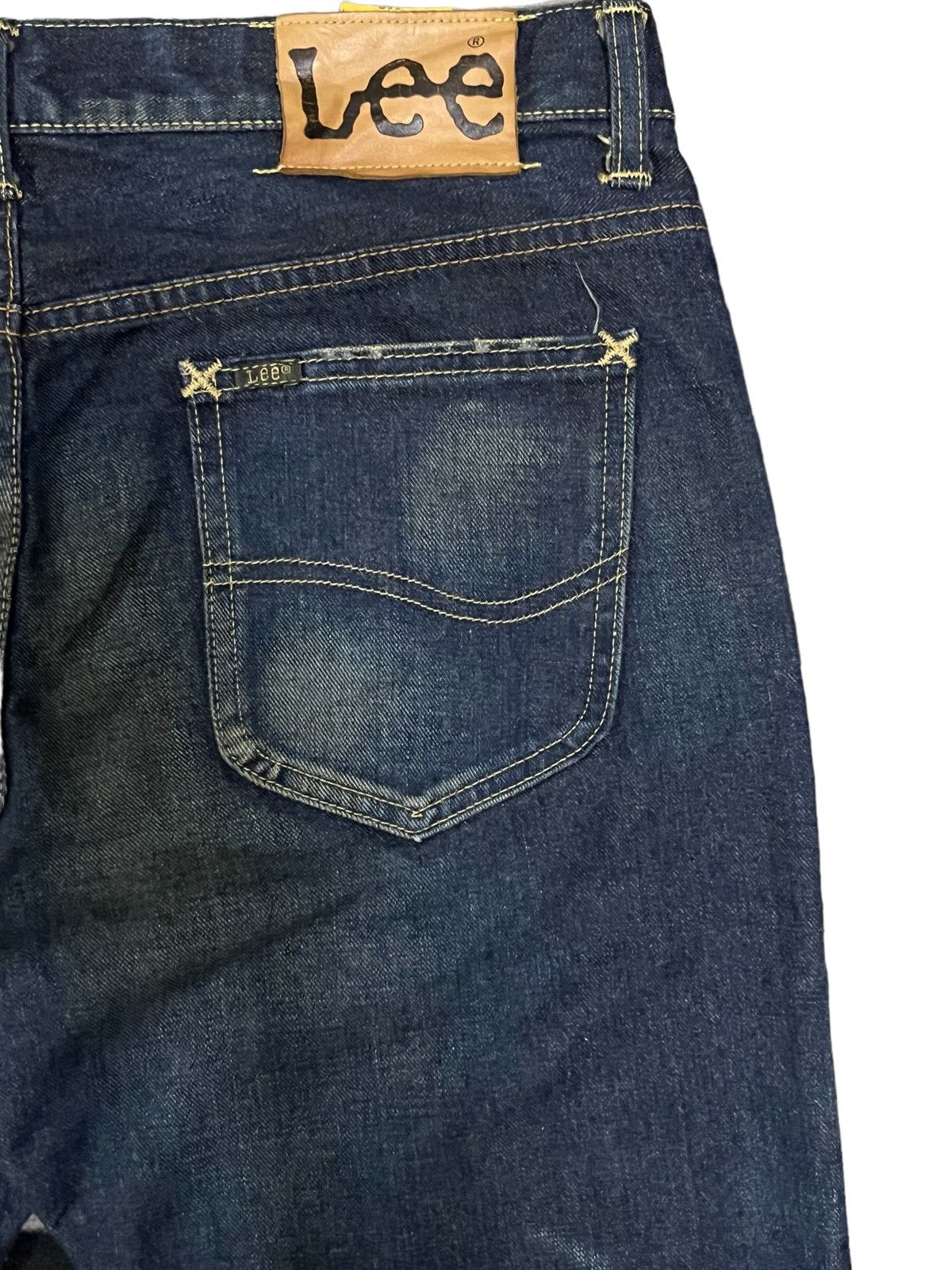 Lee Lee Riders Indigo Washed Leg Distressed Flare Jeans Size US 33 - 8 Thumbnail