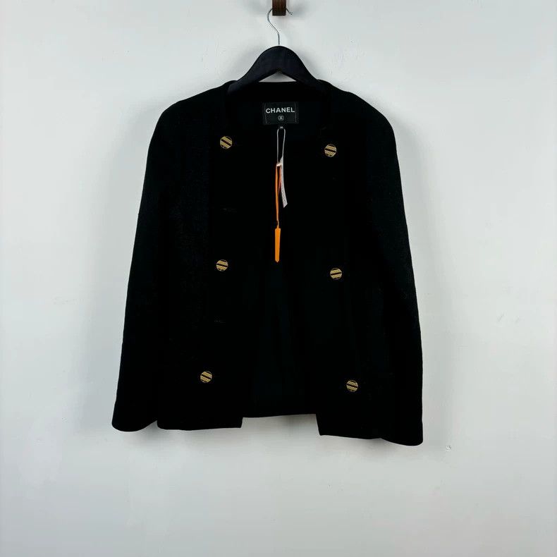 Chanel Black gold buckle Egyptian series double-row jacket