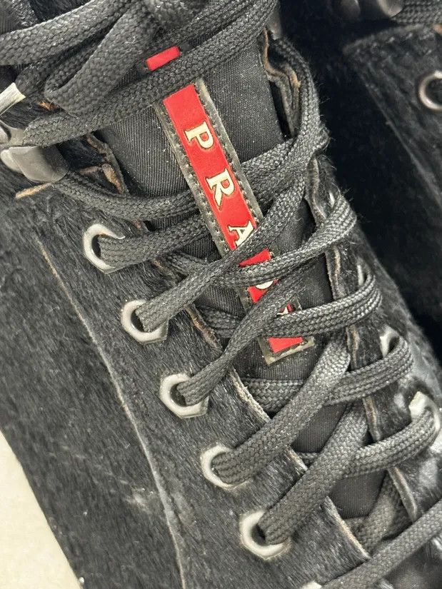 Prada 2000s Prada Pony Hair Leather Black High Shoes Size US 8.5 / EU 41-42 - 5 Thumbnail