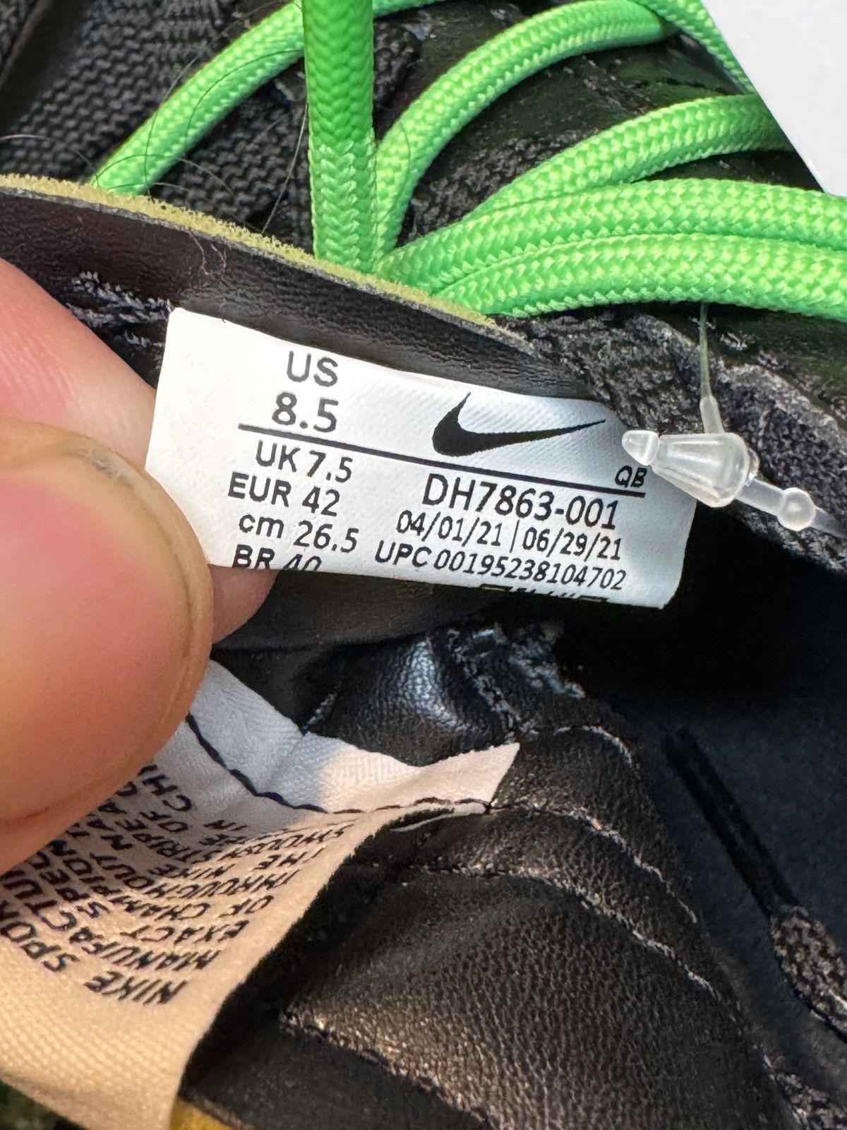 Nike Nike Blazer Low Off White Black Electro Green Size 8.5 Size US 8.5 / EU 41-42 - 10 Thumbnail