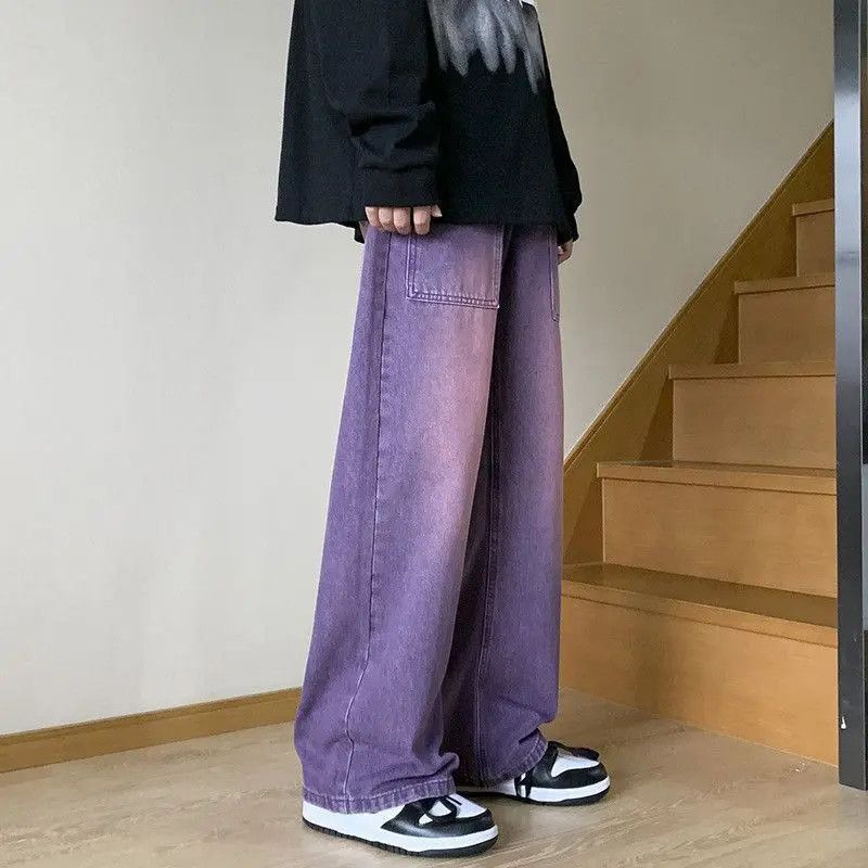 Japanese Brand Purple loose wide leg gradient jeans Size US 32 / EU 48 - 2 Thumbnail