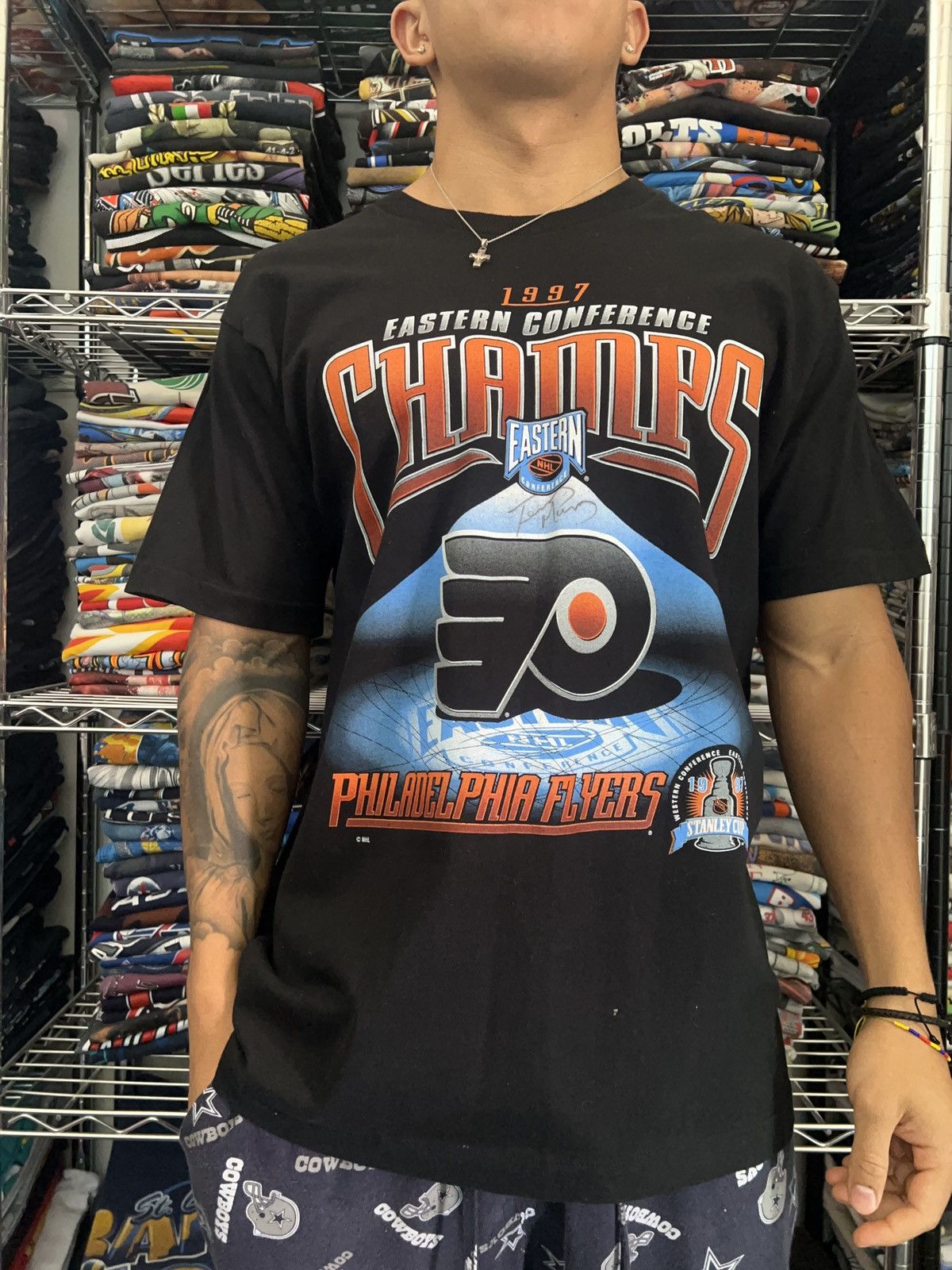 Pro Player Autographed 1997 Murray Philadelphia Flyers Stanley Cup NHL Size US L / EU 52-54 / 3 - 2 Thumbnail