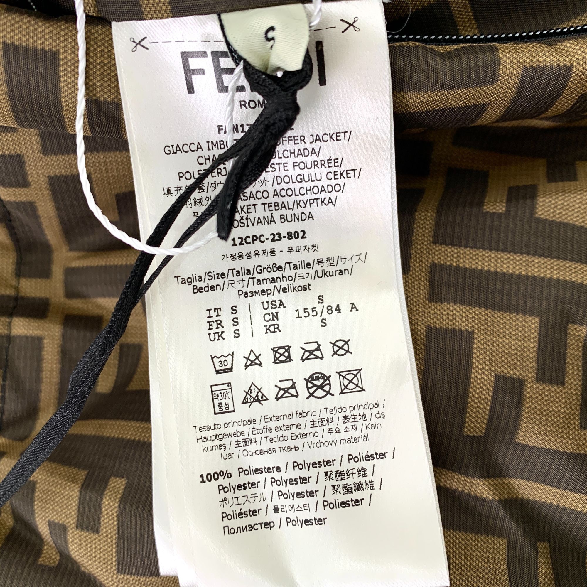 Fendi Fendi Reversible Down Jacket With Monogram Print & Black Fur Size S / US 4 / IT 40 - 8 Thumbnail