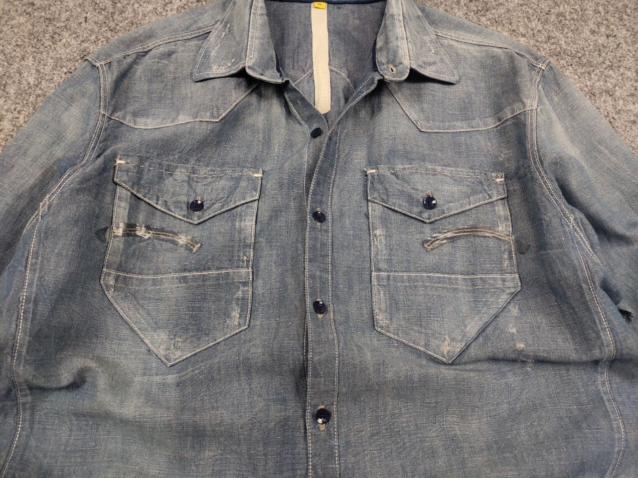 G-Star G Star Raw Essentials Tacoma Linen Blend Distressed Shirt Size US L / EU 52-54 / 3 - 11 Thumbnail