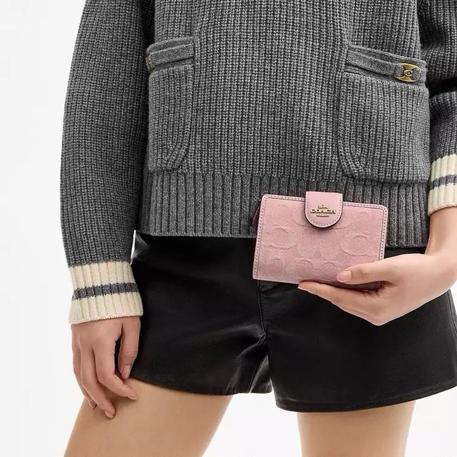 Coach NWT Coach Medium Corner Zip Wallet denim CDF13 Light Pink Size ONE SIZE - 7 Thumbnail