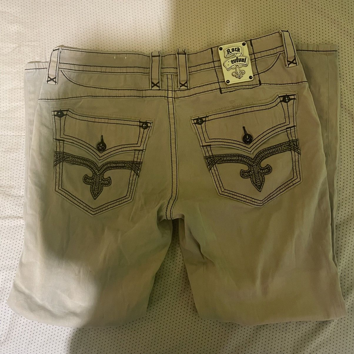 Rock Revival Rock Revival Beige Straight Jeans Size US 38 / EU 54 - 3 Thumbnail