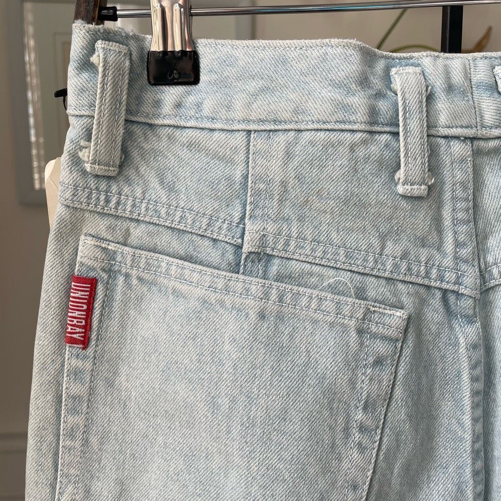 Vintage NWT NOS Vintage 90s Union Bay High Rise Tie Dye Denim Shorts Size 26" / US 2 / IT 38 - 6 Thumbnail