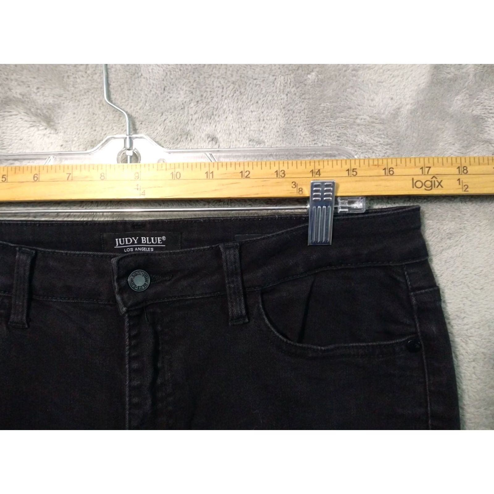 Vintage Judy Blue Jeans Womens 13/31 Black Denim Skinny High Rise Dark Wash Stretch Size 24" / US 00 / IT 34 - 3 Thumbnail