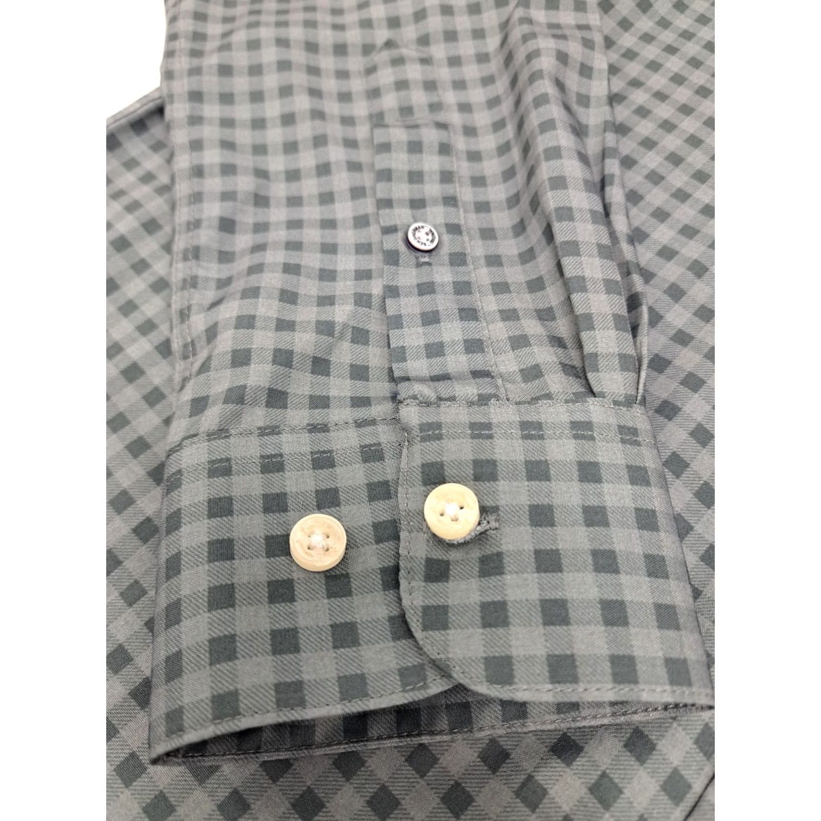 Ben Sherman Ben Sherman Mens Long Sleeve Slim Stretch Green Check Shirt 15/15.5 32-33 #7023 Size US M / EU 48-50 / 2 - 7 Thumbnail