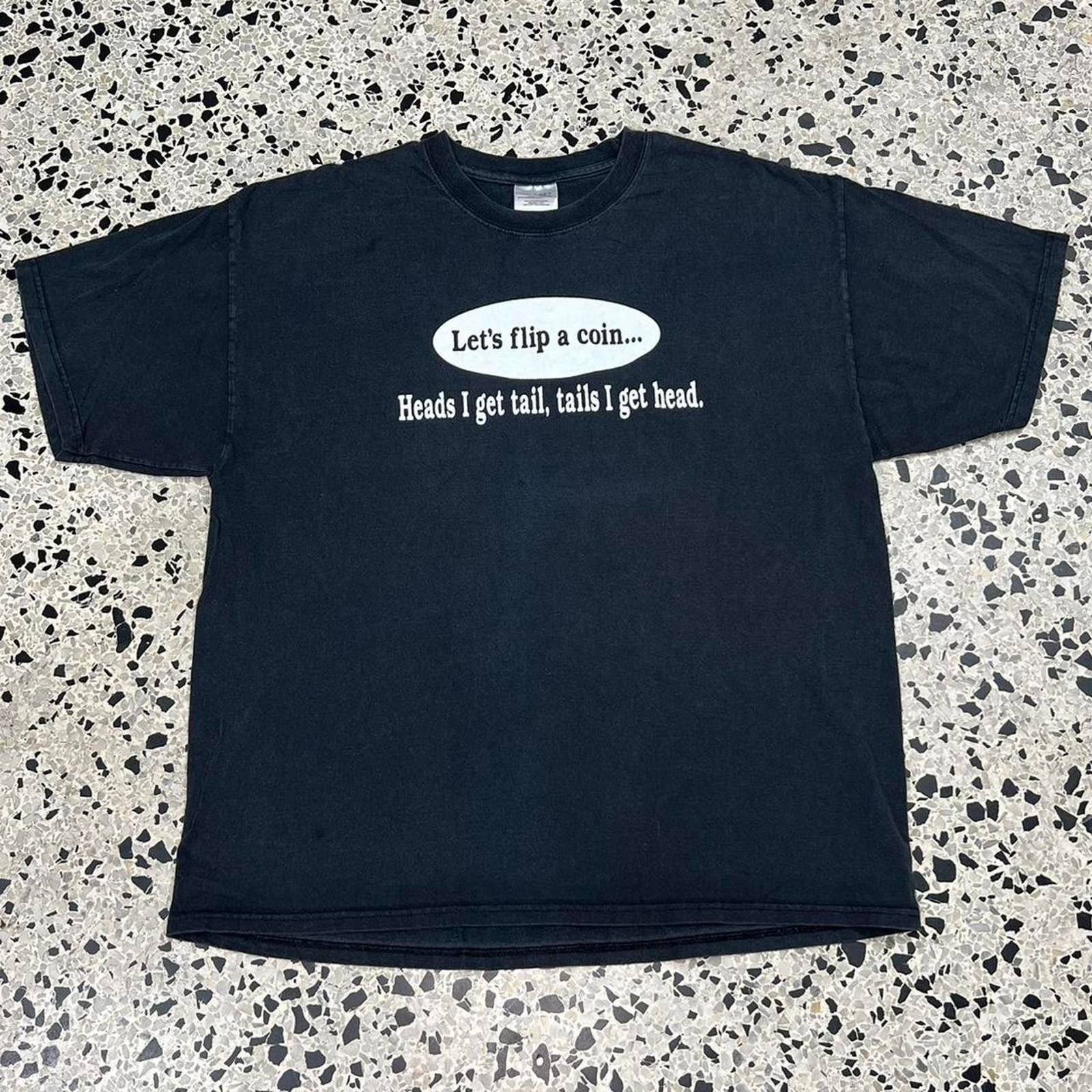 Japanese Brand × Vintage VINTAGE Y2K LET’S FLIP A COIN TEE Size US XL / EU 56 / 4 - 2 Thumbnail