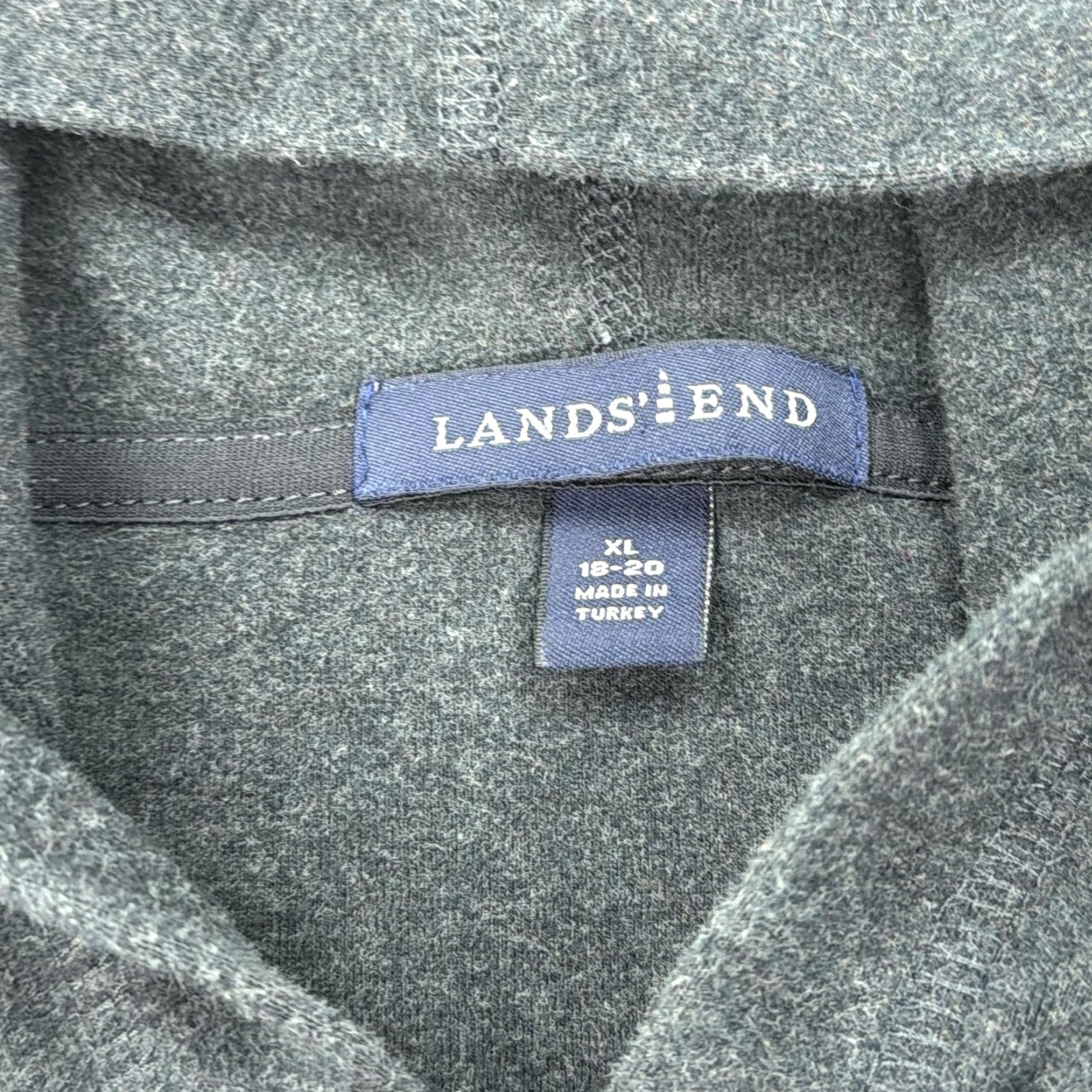 Lands' End Lands' End Hoodie Womens XL Gray Full Zip Fleece Cotton Blend Casual Sweatshirt Size XL / US 12-14 / IT 48-50 - 3 Thumbnail