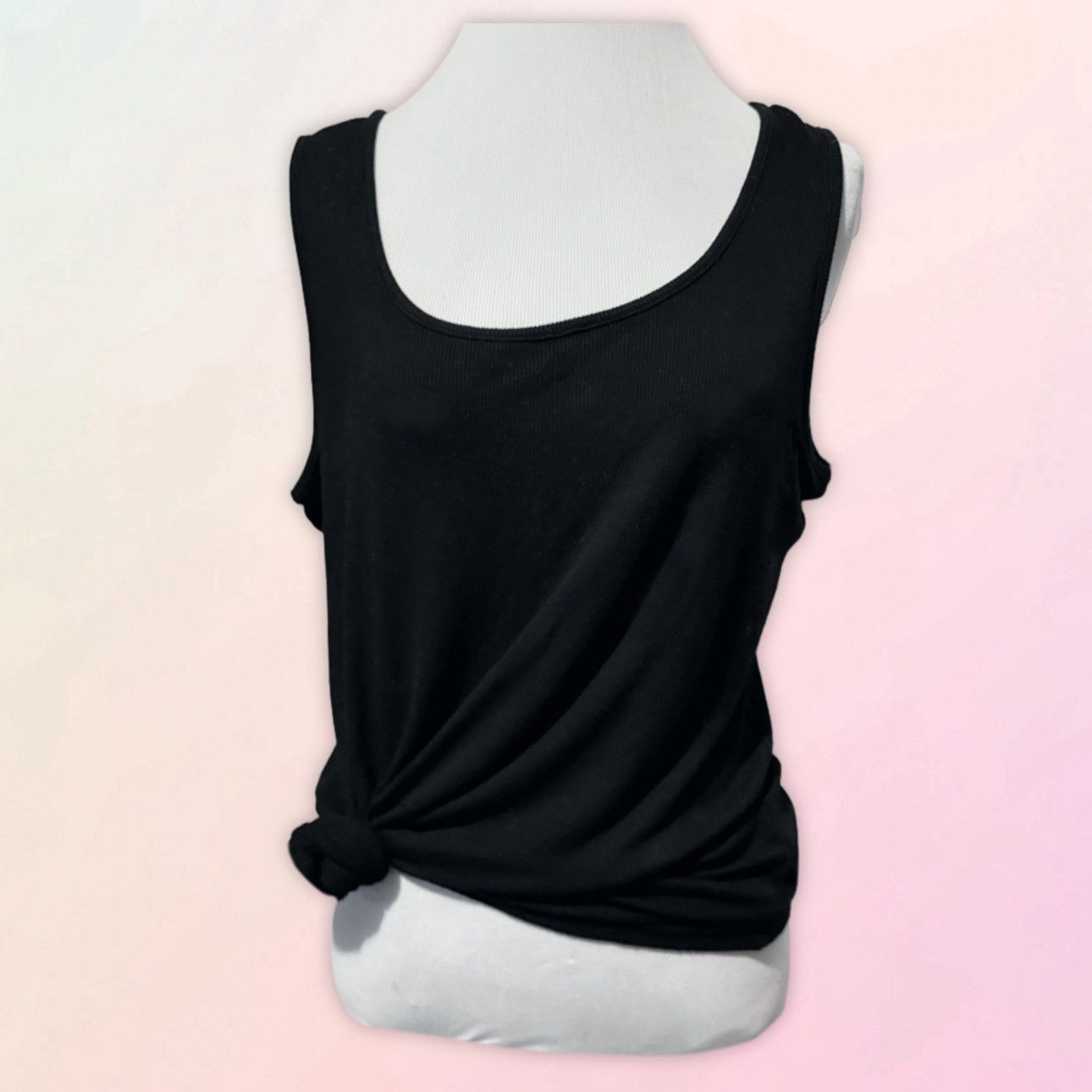 Nordstrom Cable & Gauge, Basic Black, Sleeveless Knit Blouse Size L / US 10 / IT 46 - 1 Thumbnail